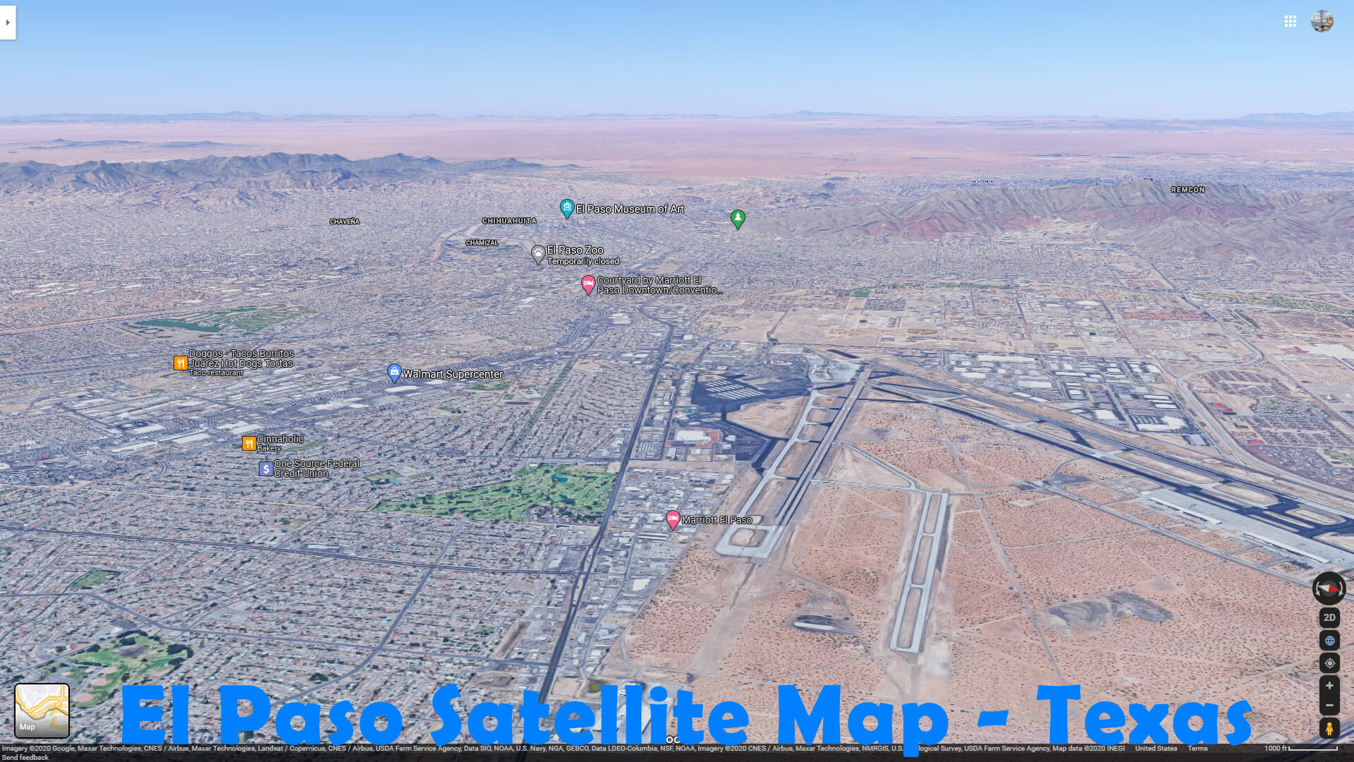 El Paso Satellite Map   Texas